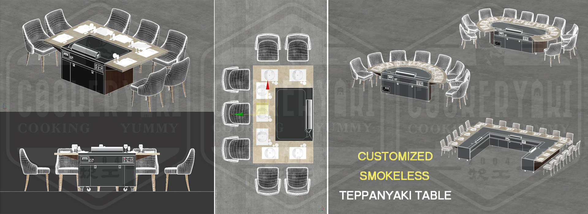 CUSTOMIZED SMOKELESS TEPPANYAKI TABLE