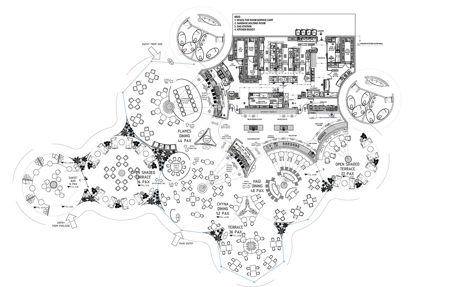 Tailand Teppanyaki restaurant floor plan