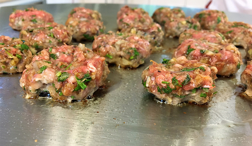 Teppanyaki Grill Table | Teppanyaki Lamb Meatballs Teppanyaki Grill Table | Teppanyaki Lamb Meatballs