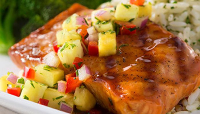 Pineapple Salsa Teppanyaki Salmon Pineapple Salsa Teppanyaki Salmon