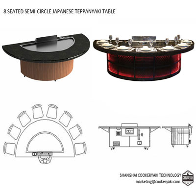 Semicircle Teppanyaki Table Equipment For Restaurant